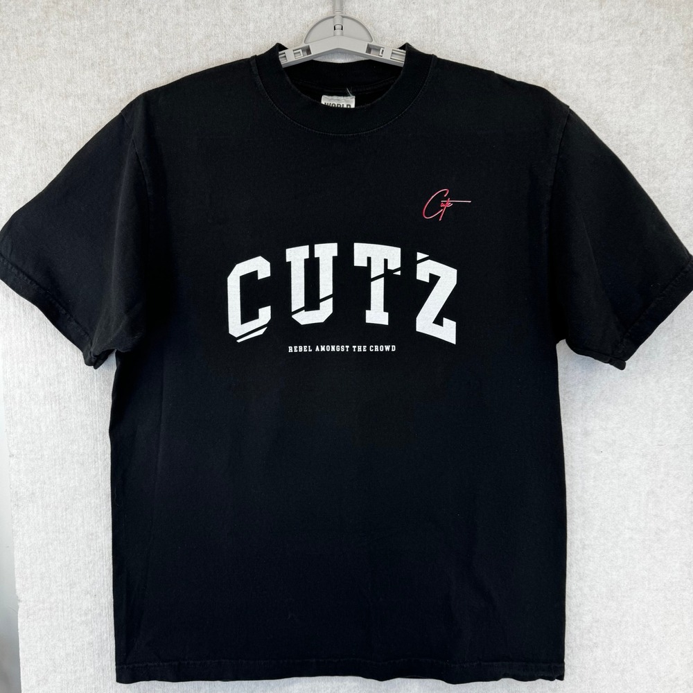 CUTZ Rebel Amongst The Crowd Black Mens Large Heavyweight T-Shirt